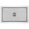 Holbrook Pure Stone Farmhouse 30 in. Single Bowl Kitchen Sink in White and Stainless Steel