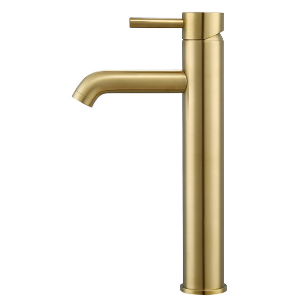 Ancona vasque de salle de bain Holbrook en noir et blanc avec robinet monotrou Argenta pour vasque en champagne doré brossé