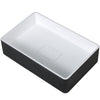 Ancona vasque de salle de bain Holbrook en noir et blanc avec robinet monotrou Argenta pour vasque en champagne doré brossé