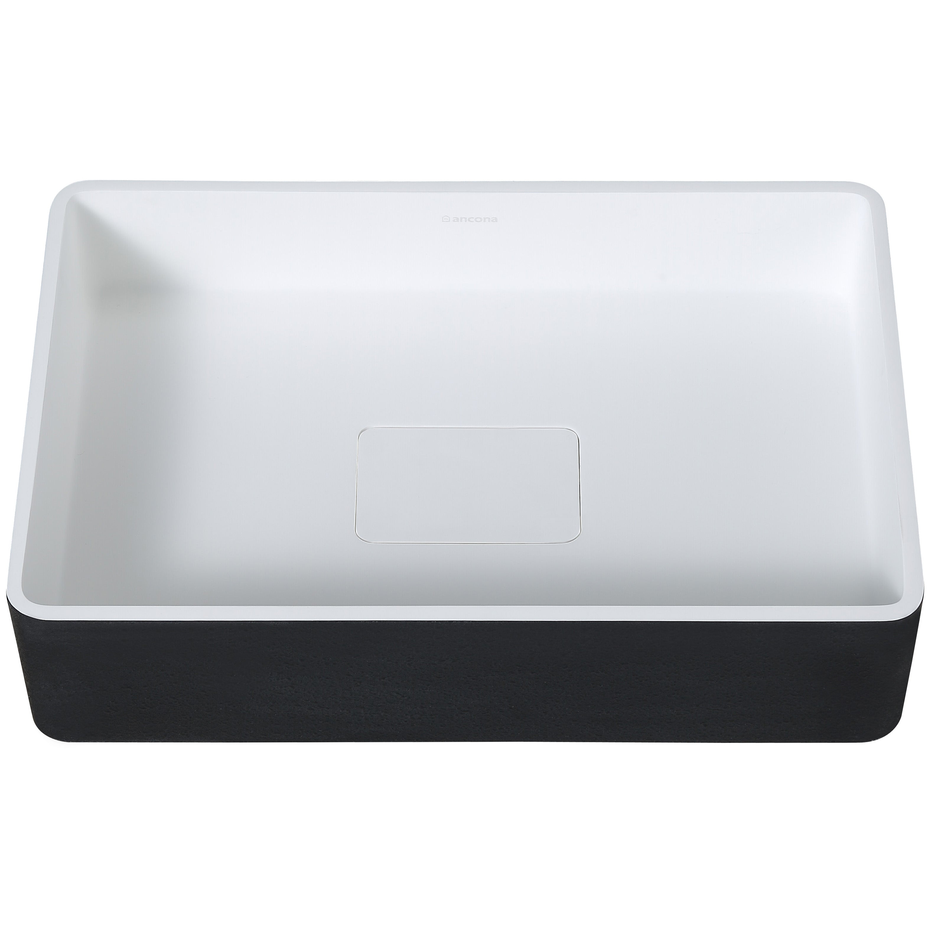 Ancona vasque de salle de bain Holbrook en noir et blanc avec robinet monotrou Argenta pour vasque en champagne doré brossé