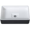 Ancona vasque de salle de bain Holbrook en noir et blanc avec robinet monotrou Argenta pour vasque en champagne doré brossé