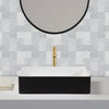 Ancona vasque de salle de bain Holbrook en noir et blanc avec robinet monotrou Argenta pour vasque en champagne doré brossé