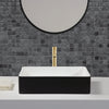 Ancona vasque de salle de bain Holbrook en noir et blanc avec robinet monotrou Argenta pour vasque en champagne doré brossé