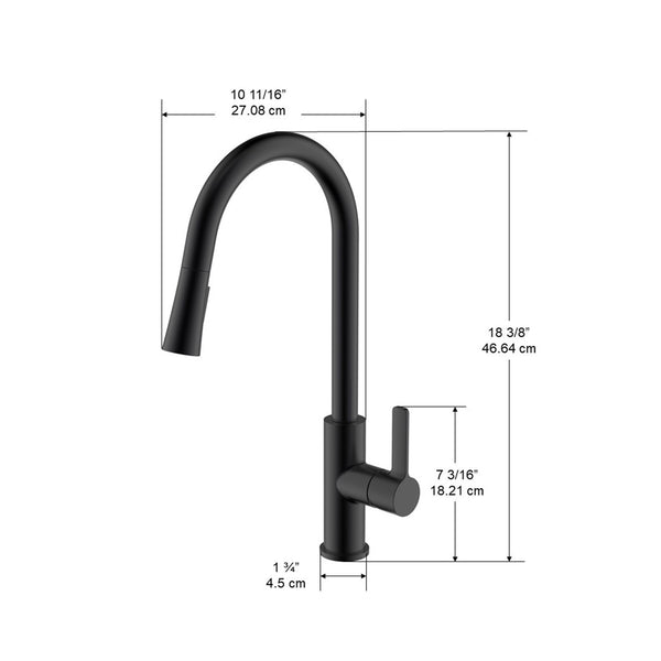 Aria Pull-Down Single Handle Dual Spray Black Matte Faucet