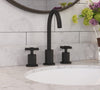 Ancona Prima 3 Widespread Double Handle Bathroom Faucet in Matte Black