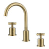 Ancona Prima Widespread Cross-Handle 3-Hole Bathroom Faucet in Brushed Champagne Gold