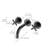 Ancona Prima Two Handle Wall Mounted Bathroom Faucet in Matte Black