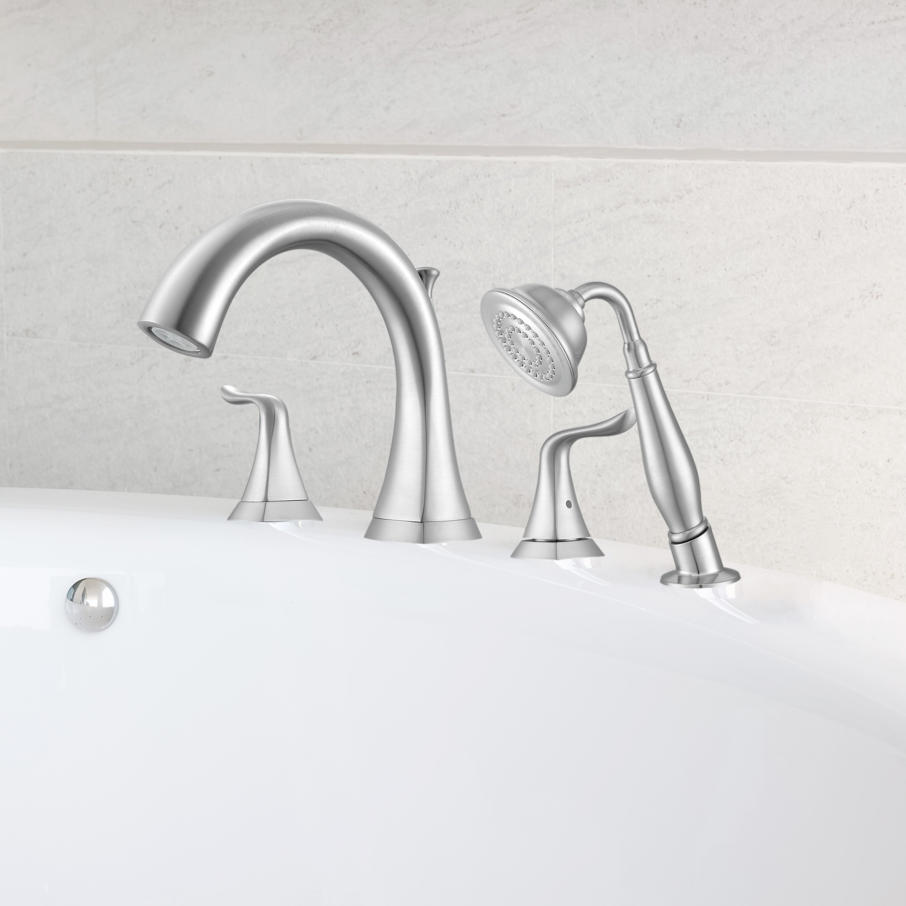 Scarlett Roman Tub Bathroom Faucet in Brushed Nickel