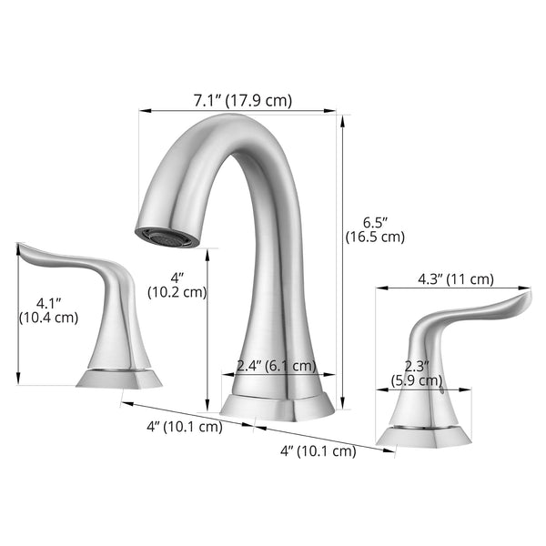 Scarlett Widespread Bathroom Faucet in Brushed Nickel