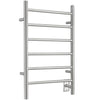 Porte-serviettes chauffant électrique (câblé et sur prise) Comfort Dual à six barres en acier inoxydable poli