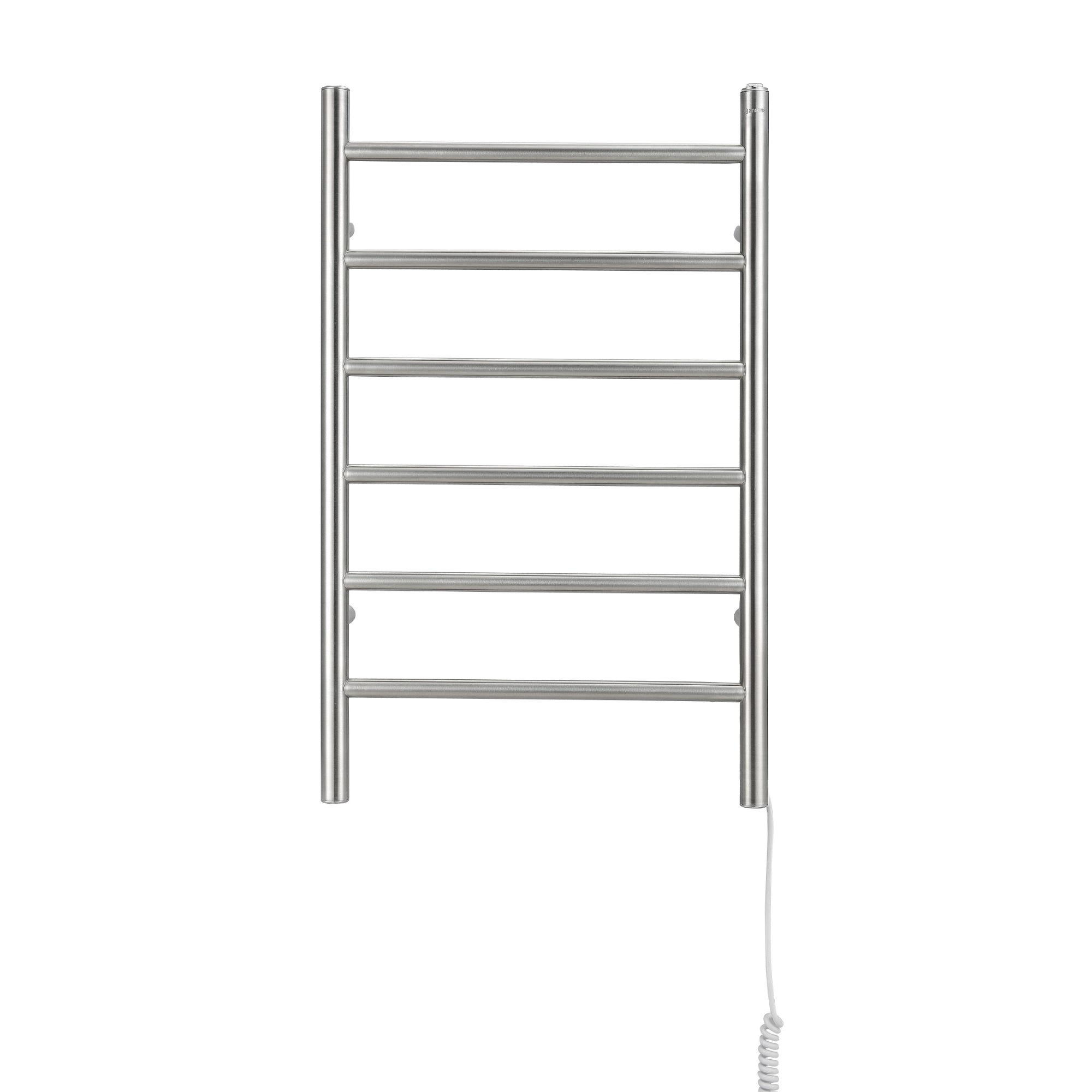 Porte-serviettes chauffant électrique (câblé et sur prise) Comfort Dual à six barres en acier inoxydable poli