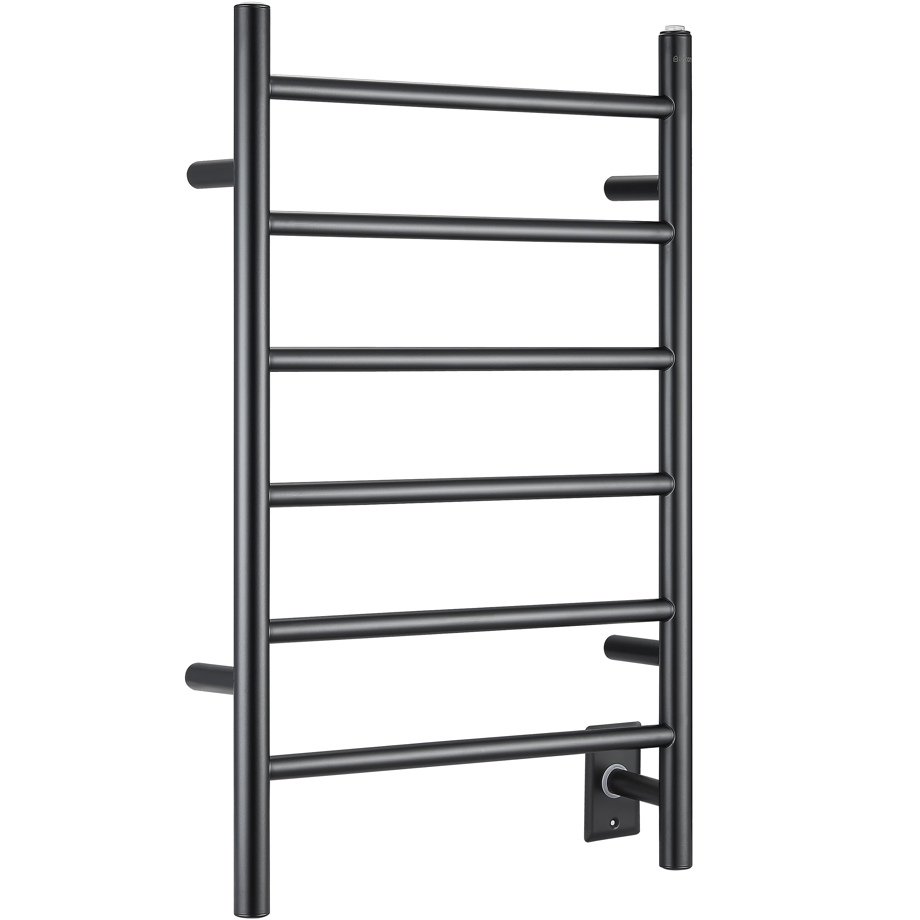Porte-serviettes chauffant électrique (câblé et sur prise) Comfort Dual à six  barres en noir mat
