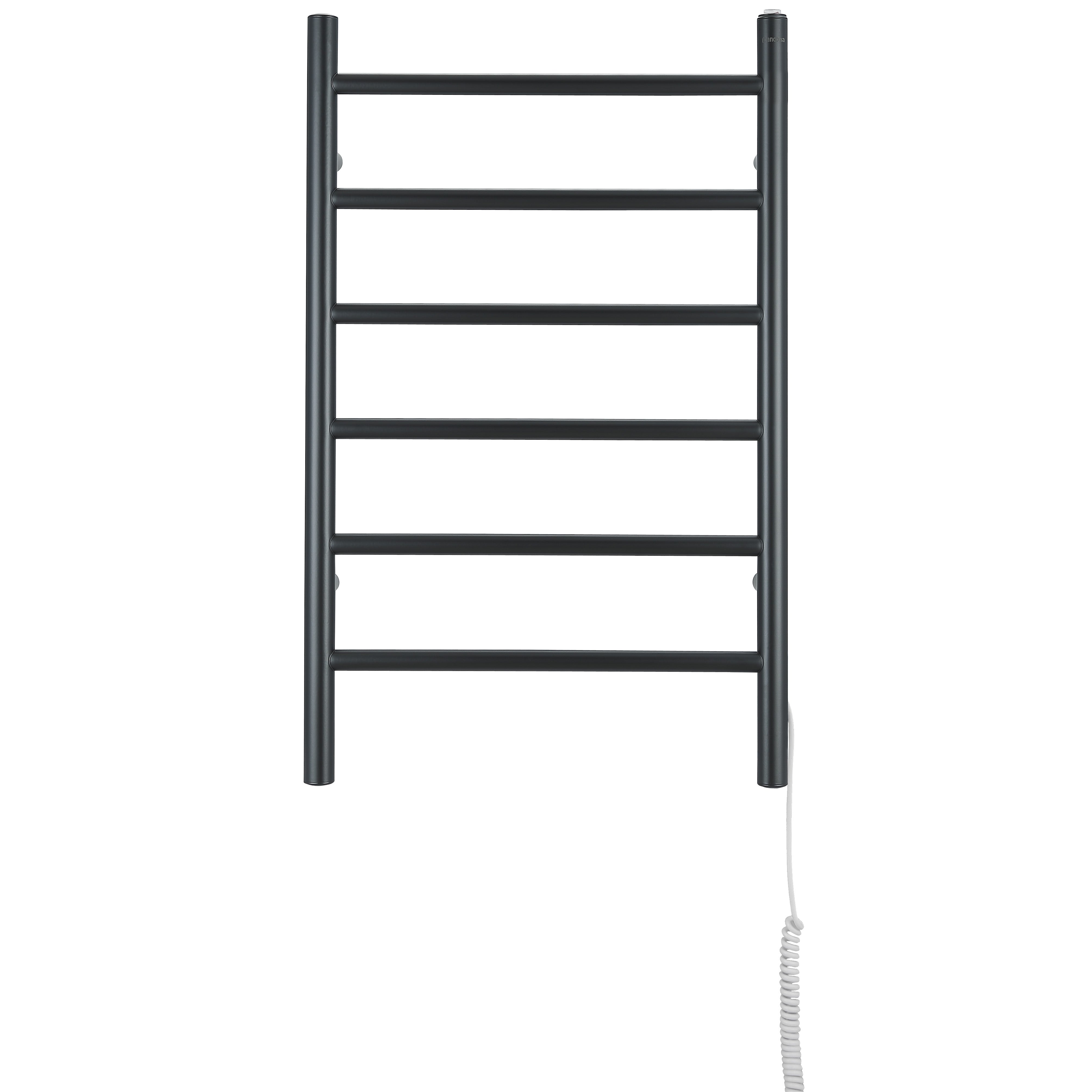 Porte-serviettes chauffant électrique (câblé et sur prise) Comfort Dual à six  barres en noir mat