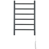 Porte-serviettes chauffant électrique (câblé et sur prise) Comfort Dual à six  barres en noir mat
