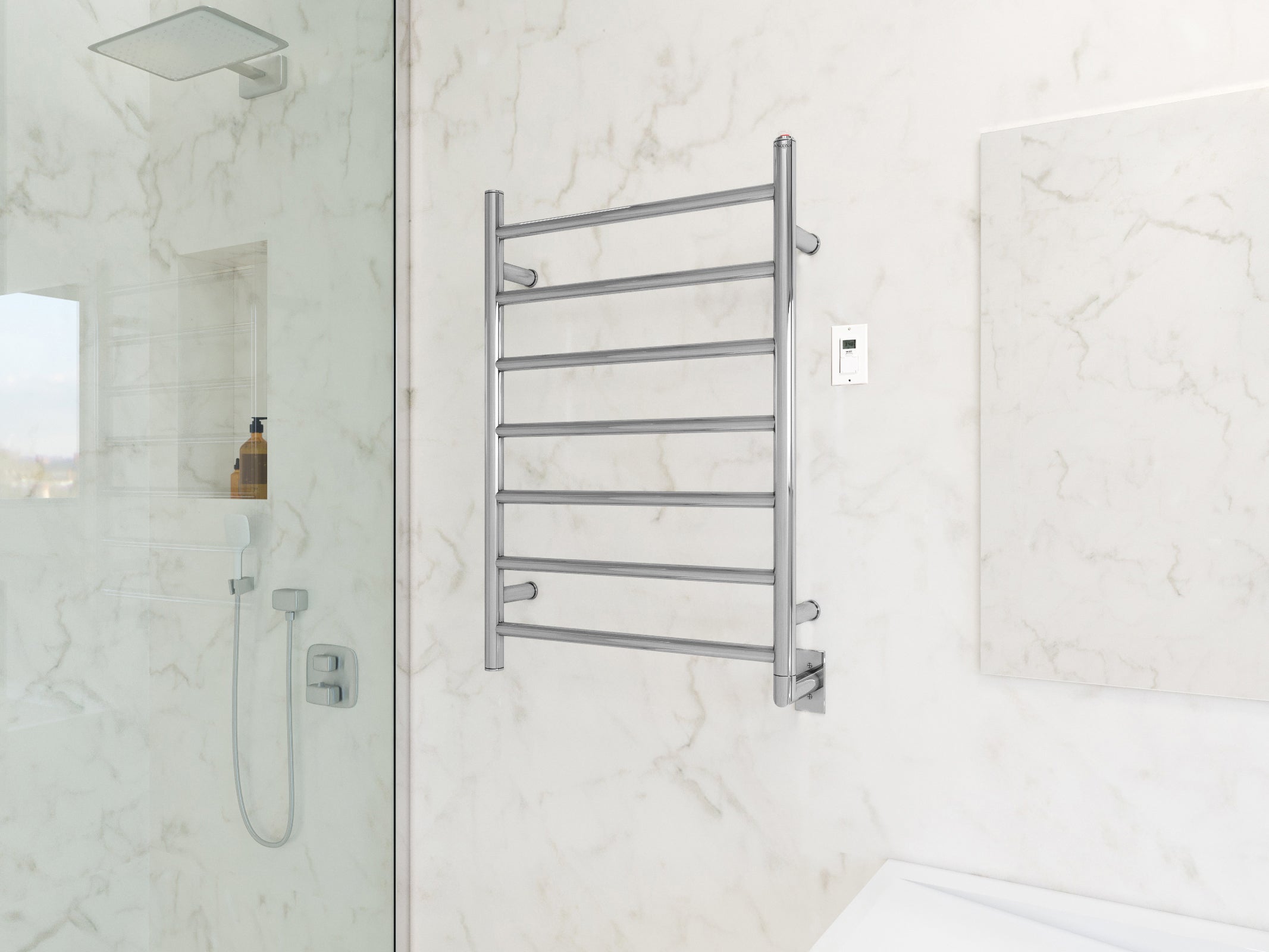 Comfort 7 - 31 in. Hardwired Electric Towel Warmer and Drying Rack in Chrome with Timer