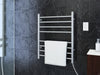 Prestige Dual 8-Bar Hardwired and Plug-in Towel Warmer in Polished Stainless Steel with Wall Countdown Timer