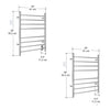 Prestige Dual 8-Bar Hardwired and Plug-in Towel Warmer in Polished Stainless Steel with Wall Countdown Timer