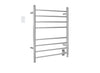 Prestige Dual 8-Bar Hardwired and Plug-in Towel Warmer in Polished Stainless Steel with Wall Countdown Timer