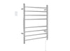 Prestige Dual 8-Bar Hardwired and Plug-in Towel Warmer in Polished Stainless Steel with Wall Countdown Timer