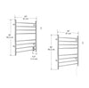 Prestige Dual 8-Bar Hardwired and Plug-in Towel Warmer in Polished Stainless Steel with Timer