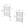 Comfort Dual 10-Bar Hardwired and Plug-in Towel Warmer in Polished Stainless Steel with Timer