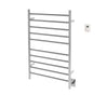 Comfort Dual 10-Bar Hardwired and Plug-in Towel Warmer in Polished Stainless Steel with Timer
