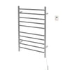 Comfort Dual 10-Bar Hardwired and Plug-in Towel Warmer in Polished Stainless Steel with Timer