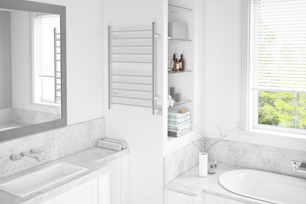 Comfort Dual Porte-serviette chauffant  à  fixation murale  fini en acier inox poli