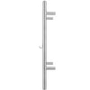 Ancona - Porte-serviettes chauffant électrique (câblé et sur prise) à 8 barres de la gamme Prestige Dual en acier inoxydable brossé avec 2 crochets ajustables