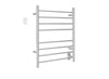 Prestige Dual 8-Bar Hardwired and Plug-in Towel Warmer in Brushed Stainless Steel with Wall Countdown Timer