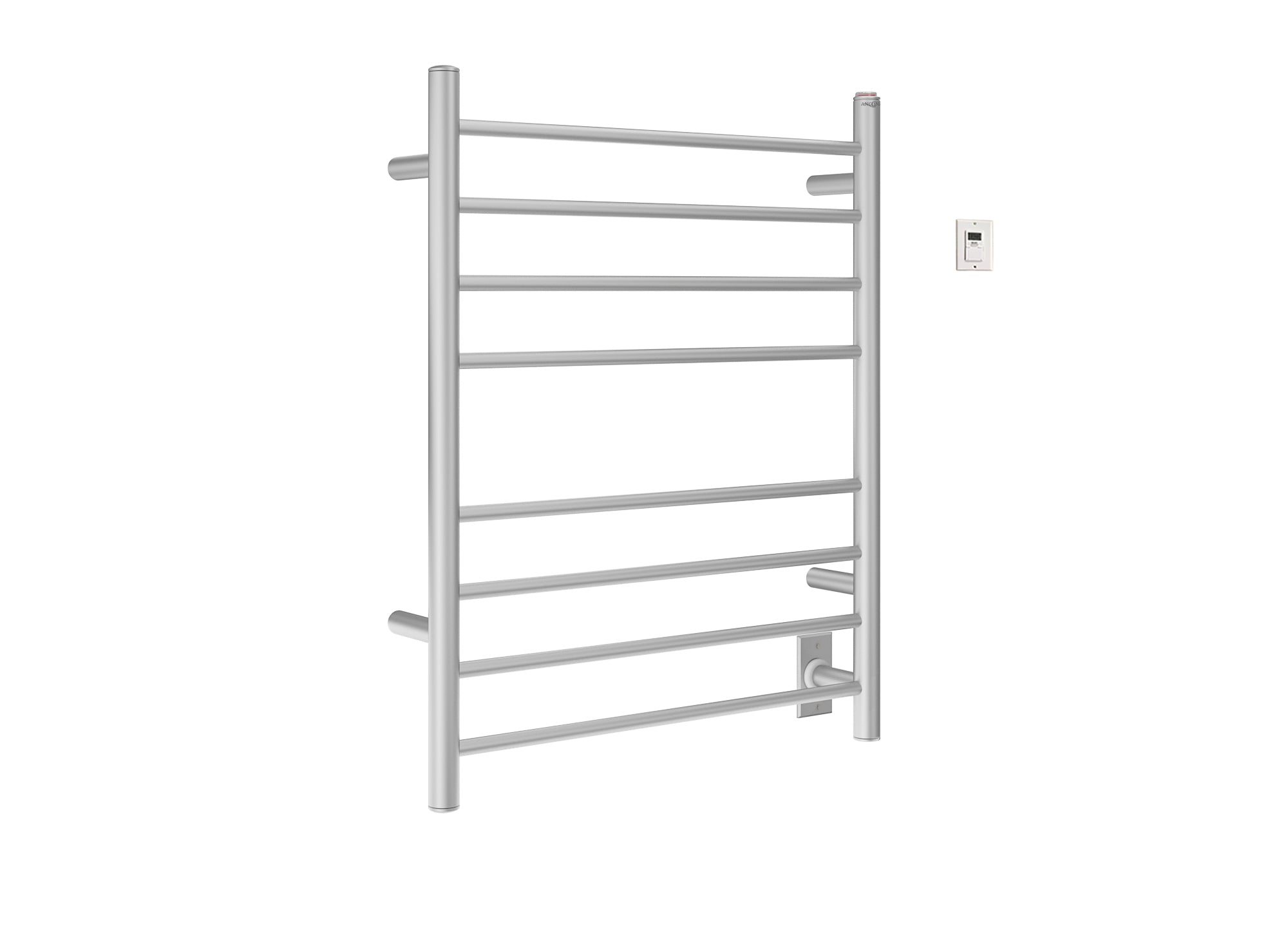 Prestige Dual 8-Bar Hardwired and Plug-in Towel Warmer in Brushed Stainless Steel with Timer