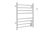 Prestige Dual 8-Bar Hardwired and Plug-in Towel Warmer in Brushed Stainless Steel with Timer