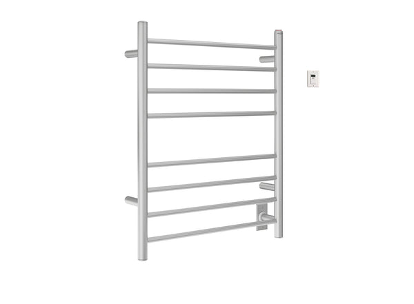 Prestige Dual 8-Bar Hardwired and Plug-in Towel Warmer in Brushed Stainless Steel with Timer