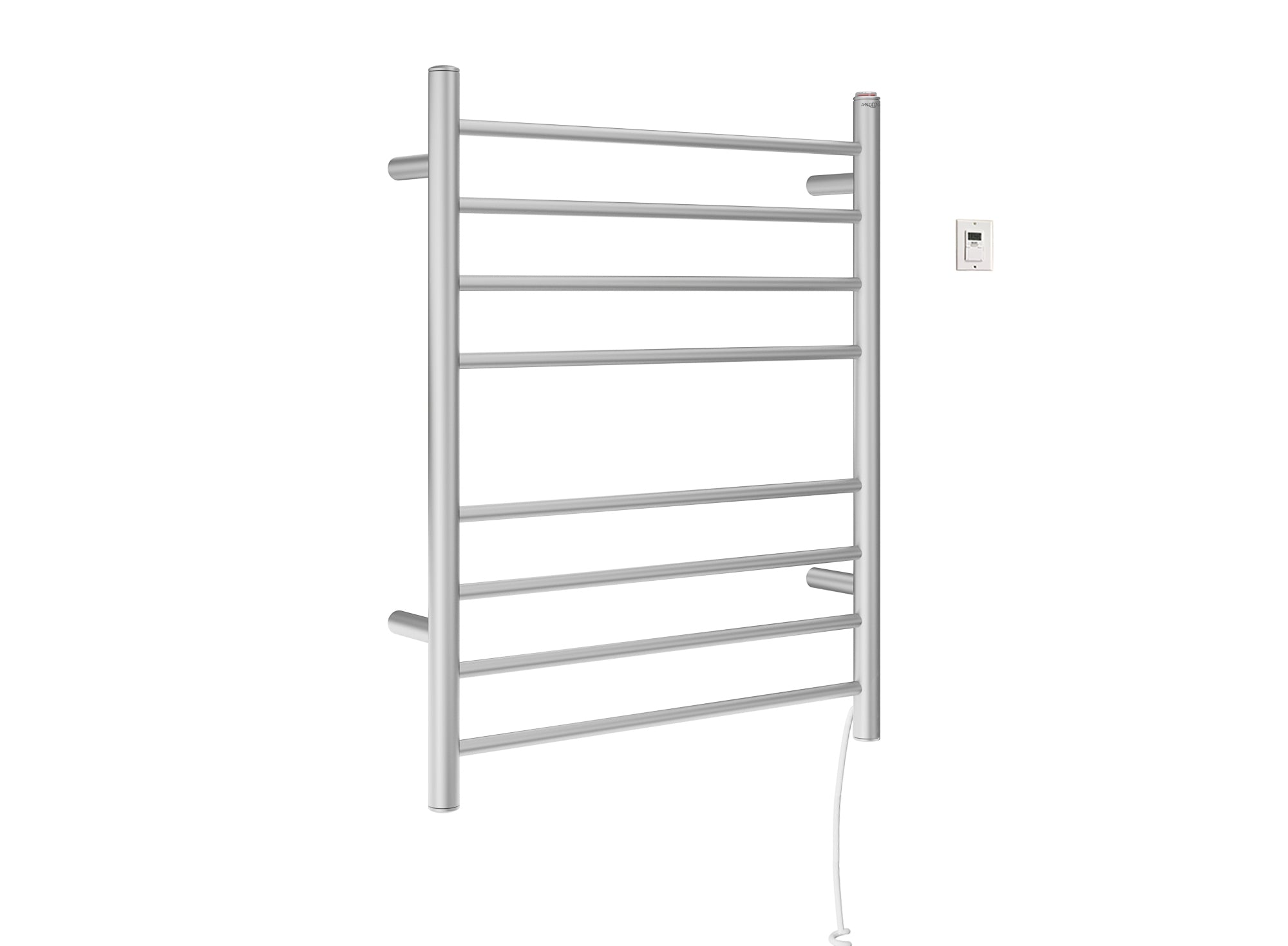 Prestige Dual 8-Bar Hardwired and Plug-in Towel Warmer in Brushed Stainless Steel with Timer
