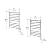 Novara Dual 10-Bar Wall Mount Towel Warmer in Polished Stainless Steel