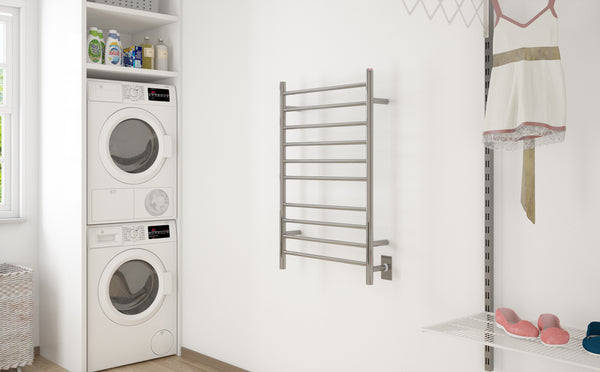 Novara Dual 10-Bar Wall Mount Towel Warmer in Polished Stainless Steel