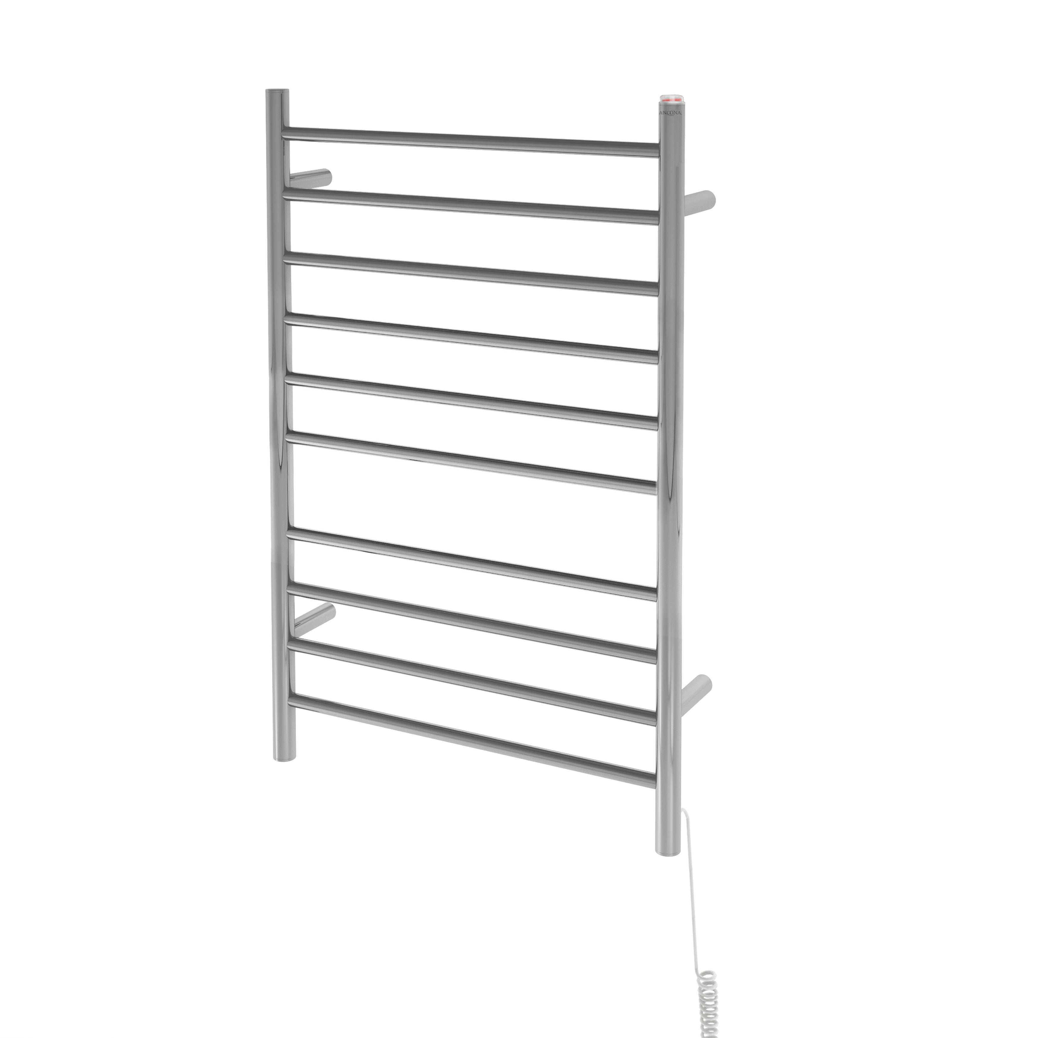 Novara Dual 10-Bar Wall Mount Towel Warmer in Polished Stainless Steel