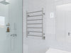 Porte-serviettes chauffant à fixation murale Comfort 7 en acier inoxydable brossé à 7 barres avec minuterie préprogrammée