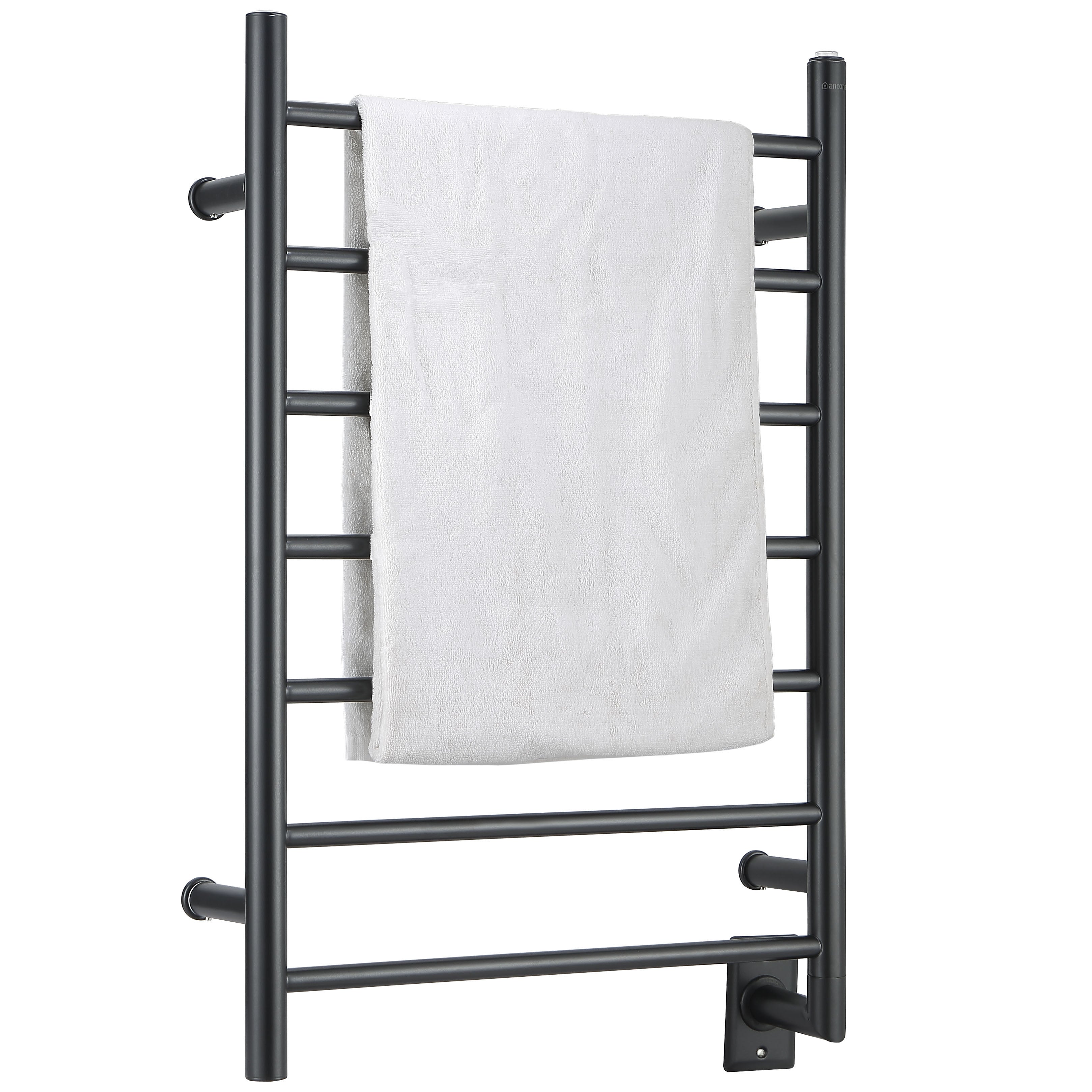 Chauffe-serviettes à 7 barres câblé Comfort en noir mat