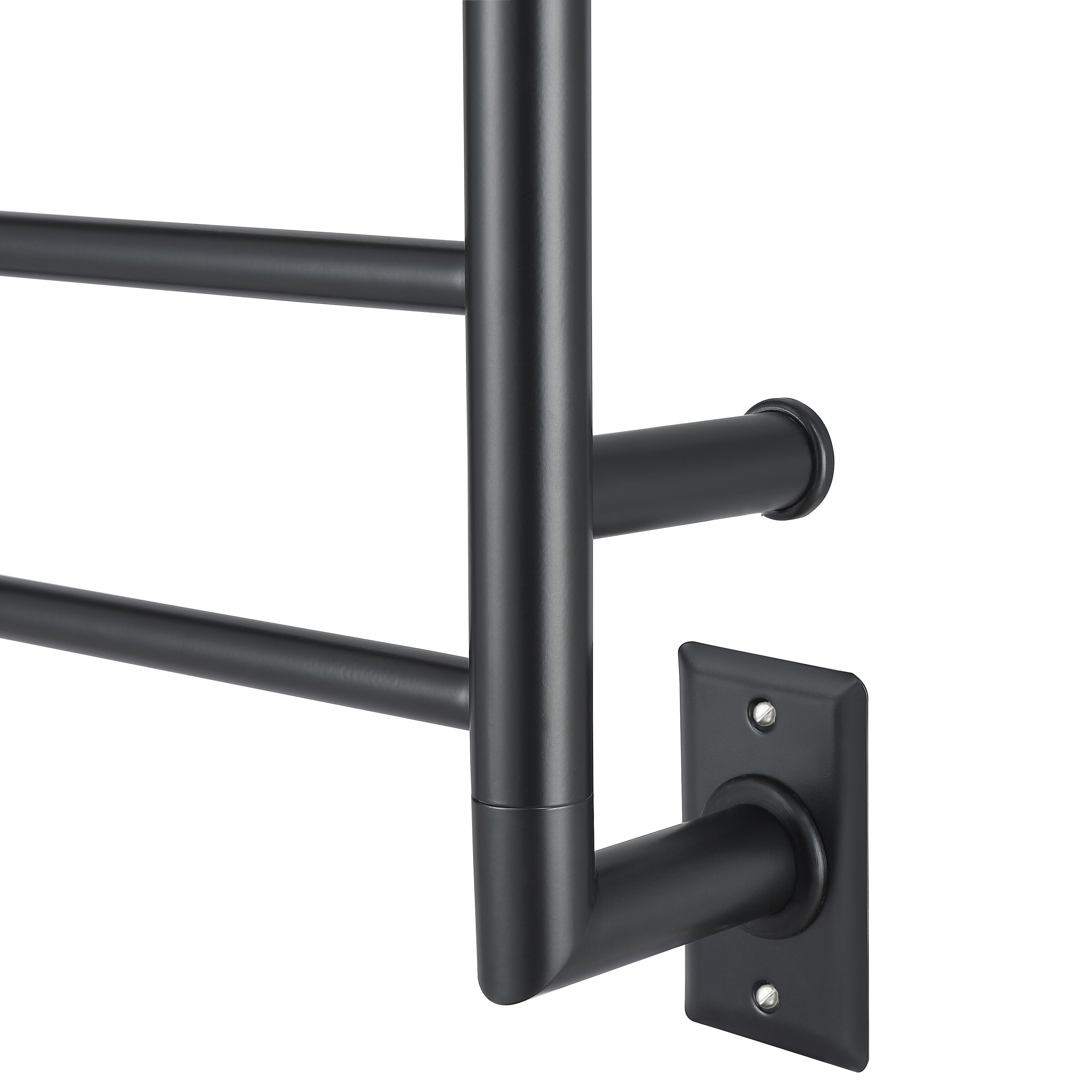 Porte-serviettes chauffant à fixation murale Comfort 7 en acier inoxydable au fini noir mat à 7 barres de Ancona avec minuterie Wi-Fi