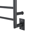 Porte-serviettes chauffant à fixation murale Comfort 7 en acier inoxydable au fini noir mat à 7 barres de Ancona avec minuterie Wi-Fi