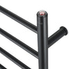 Porte-serviettes chauffant à fixation murale Comfort 7 en acier inoxydable au fini noir mat à 7 barres de Ancona avec minuterie Wi-Fi