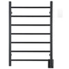 Porte-serviettes chauffant à fixation murale Comfort 7 en acier inoxydable au fini noir mat à 7 barres de Ancona avec minuterie Wi-Fi