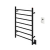 Chauffe-serviettes Comfort à 7 barres câblé en noir mat avec minuterie murale