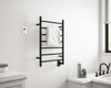 Chauffe-serviettes Comfort à 7 barres câblé en noir mat avec minuterie murale