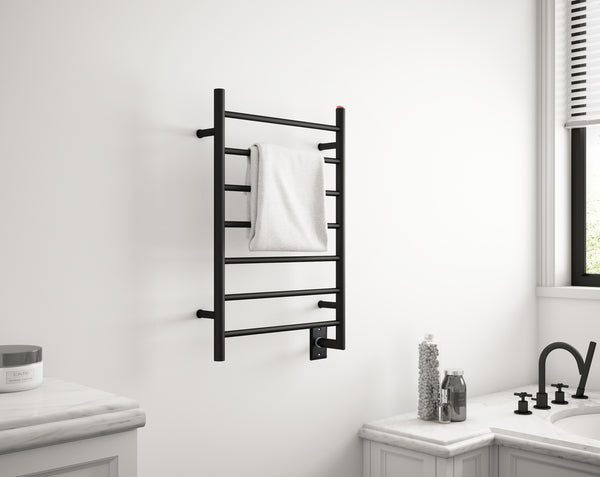 Chauffe-serviettes à 7 barres câblé Comfort en noir mat