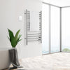 Lustra Dual 12 Curved Bar Hardwired and Plug-in Towel Warmer in Polished Stainless Steel with Wifi Wall Timer