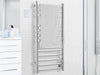 Prima Dual XL 12-Bar Hardwired and Plug-in Electric Towel Warmer in Polished Stainless Steel with Digital Wall Timer