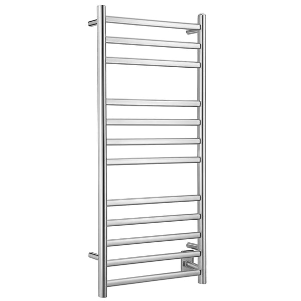 Prima Dual XL 12-Bar Hardwired and Plug-in Electric Towel Warmer in Polished Stainless Steel