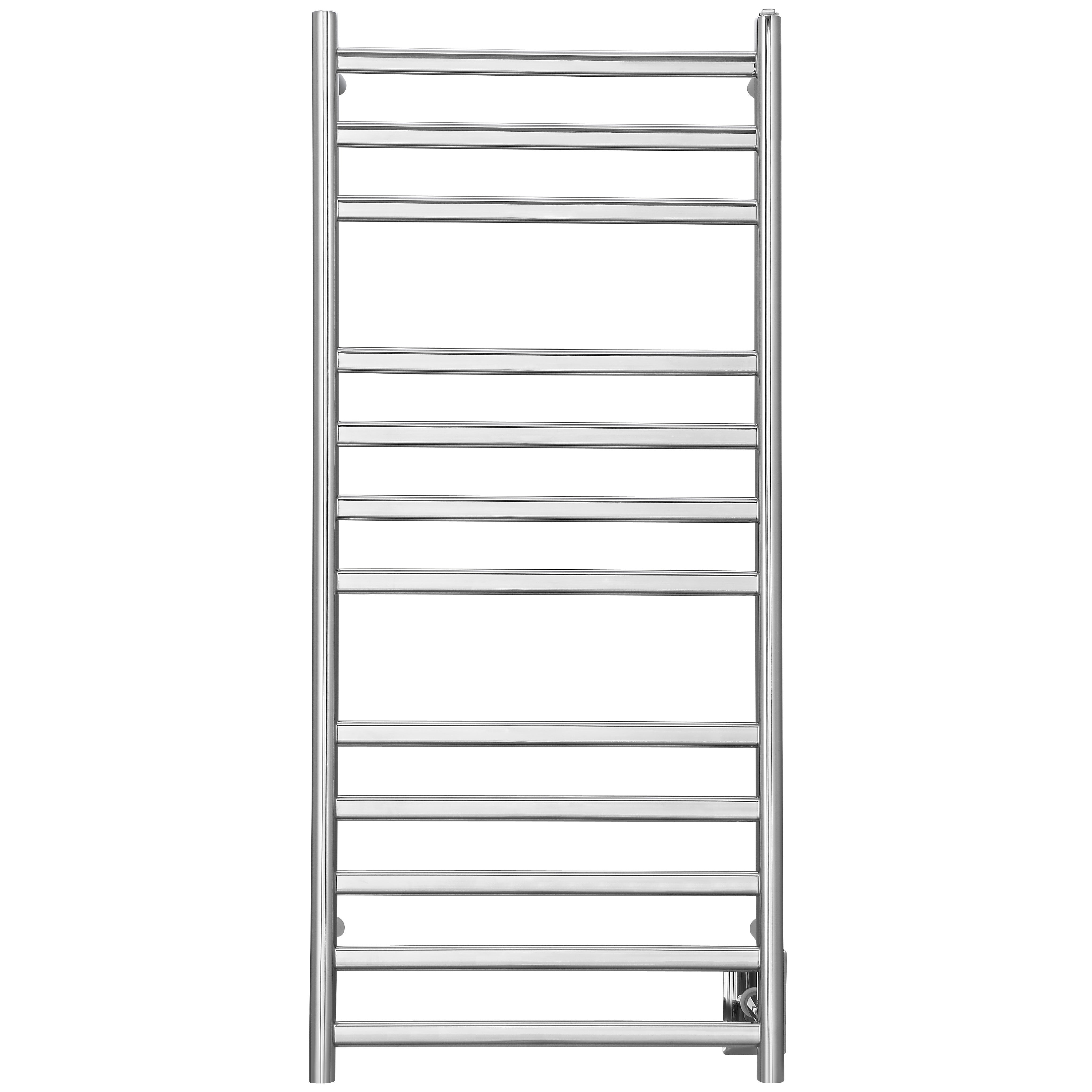 Prima Dual XL 12-Bar Hardwired and Plug-in Electric Towel Warmer in Polished Stainless Steel